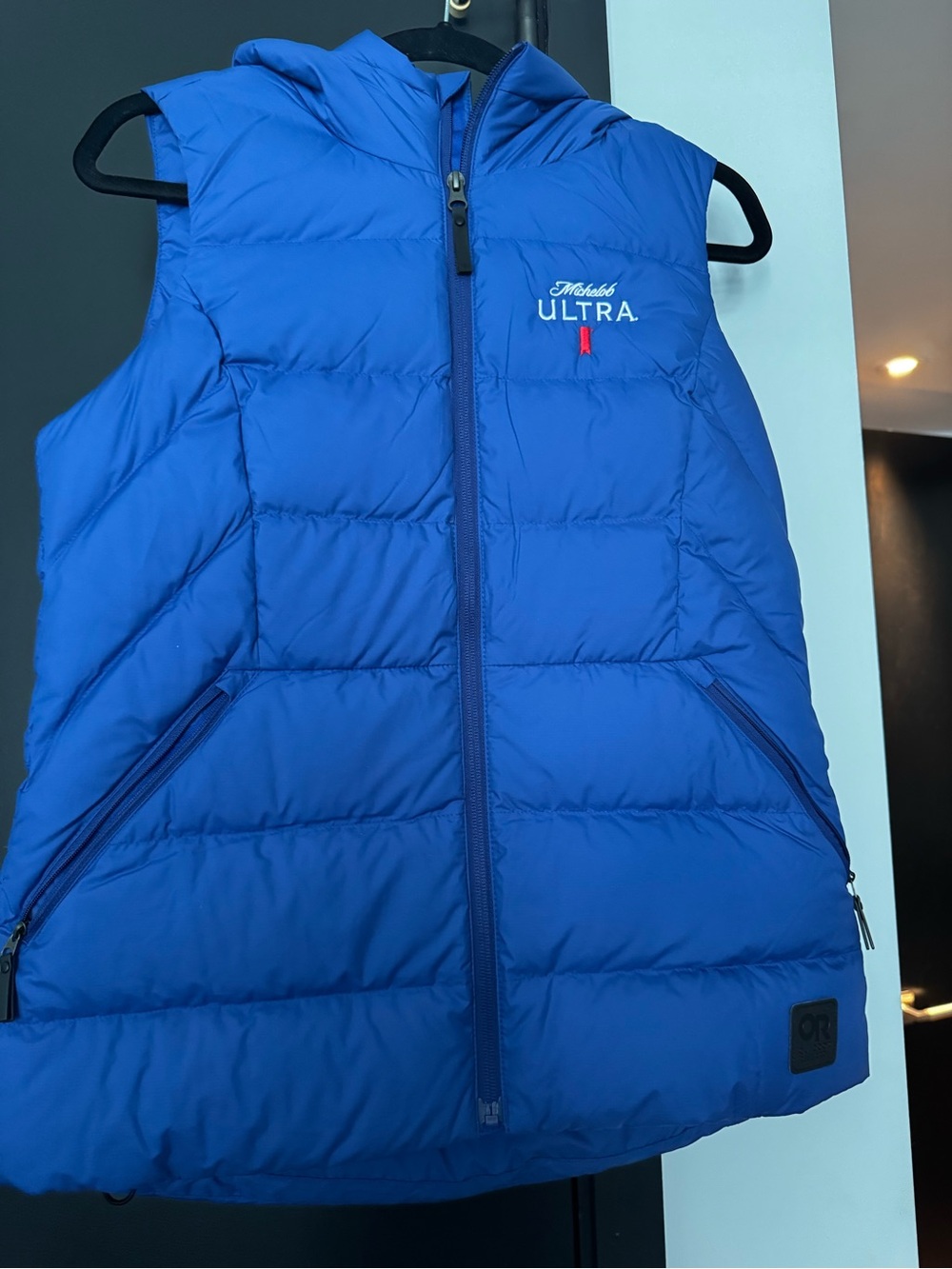 Outdoor Research Blue Quilted Hooded Vest